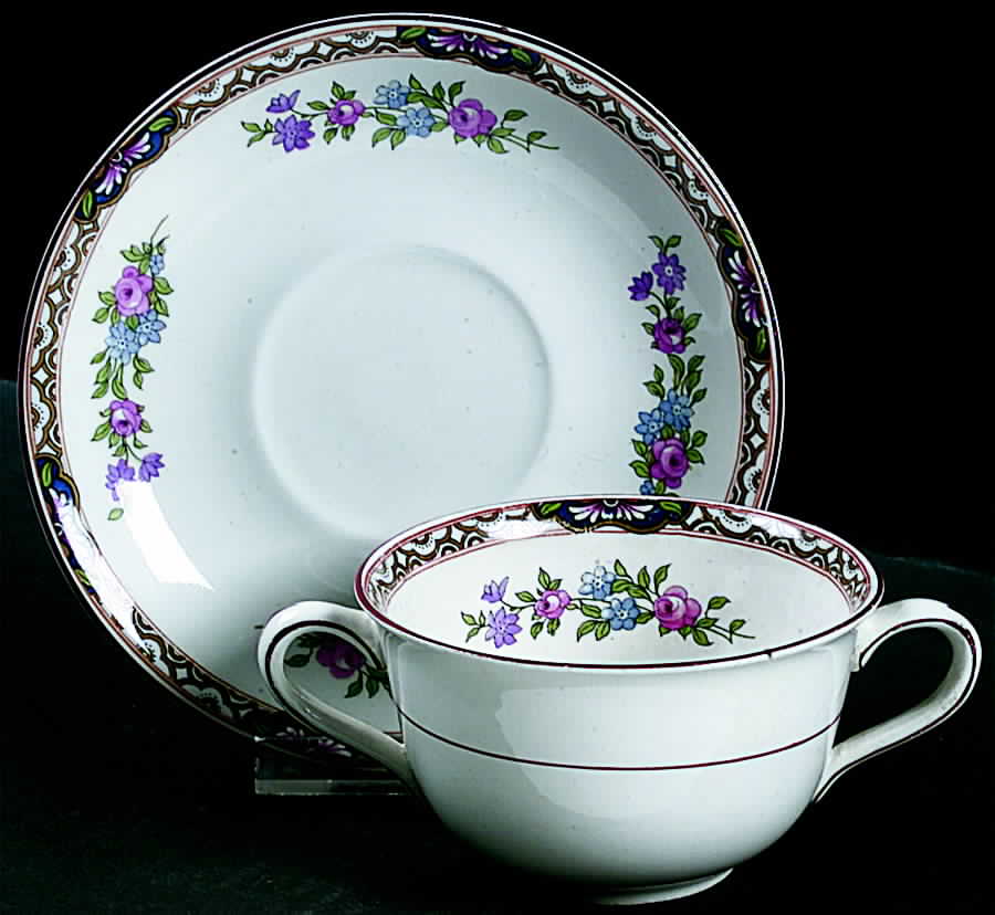 Chatsworth Flat Bouillon Cup & Saucer by J & G Meakin-1