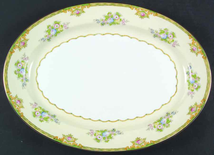 Calais 16" Oval Serving Platter by Meito-1