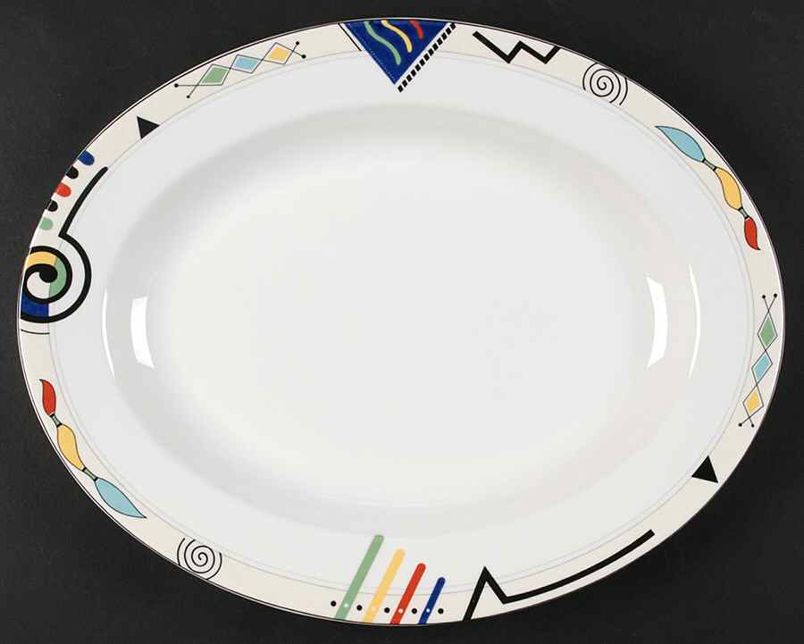 Headline 14" Oval Serving Platter by Mikasa-1