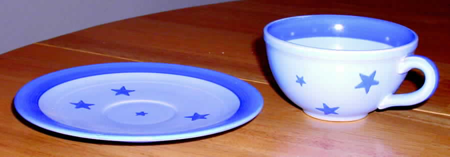 Constellation Flat Cup & Saucer Set by Metlox - Poppytrail - Vernon-1