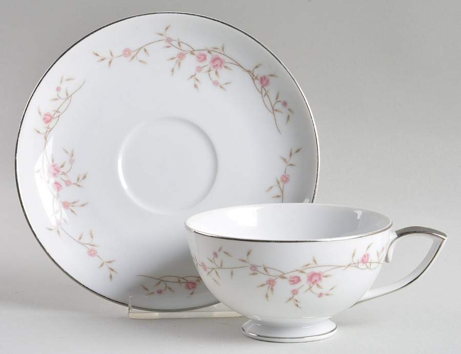 Arbor Rose Footed Cup & Saucer Set by Mikasa-1