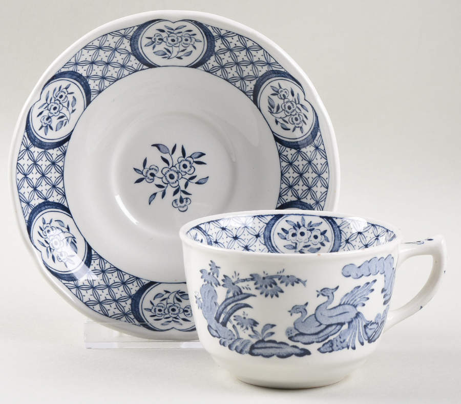 Old Chelsea Blue Flat Cup & Saucer Set by Mason's-1