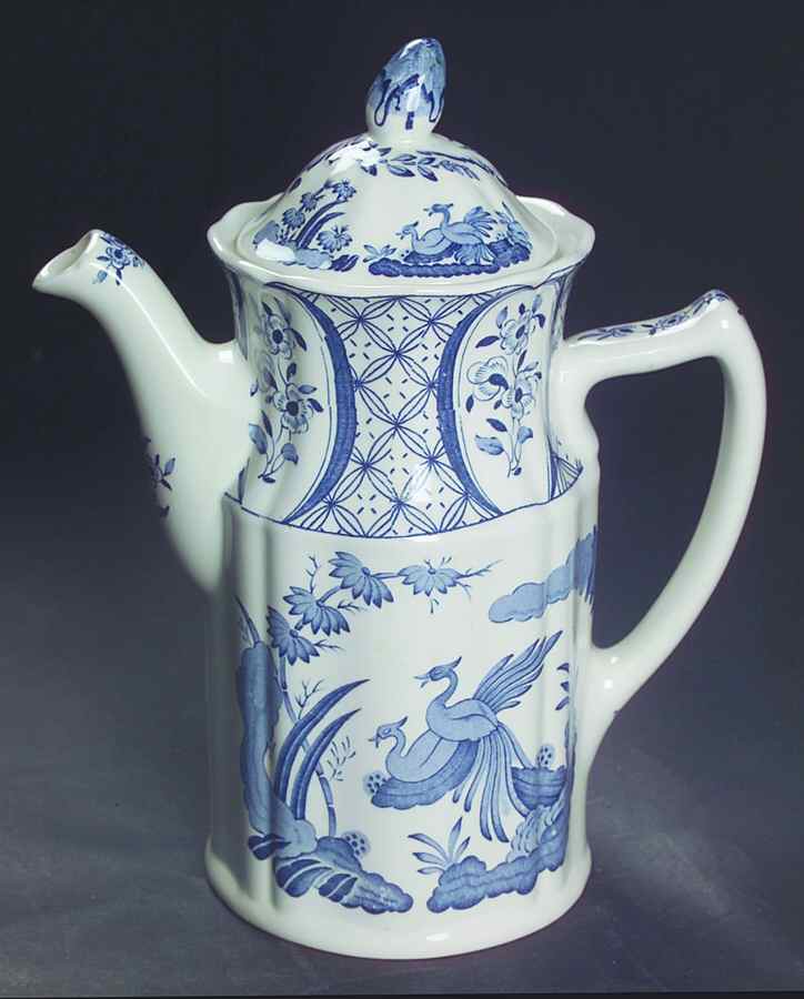 Old Chelsea Blue Coffee Pot & Lid by Mason's-1