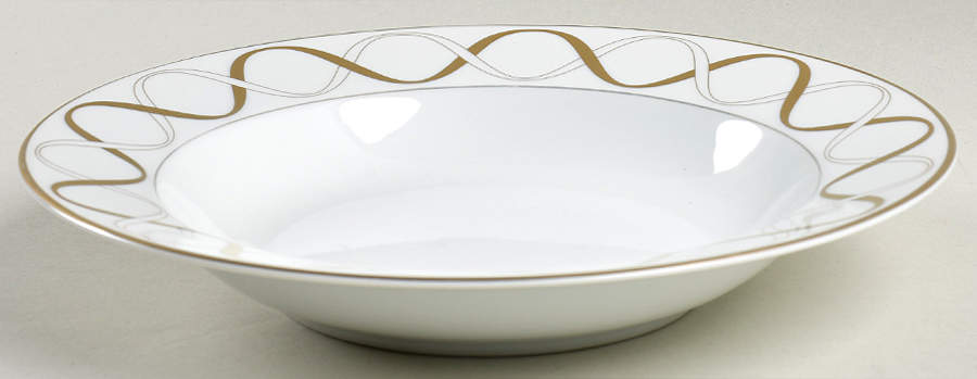 Golden Twist Rim Soup Bowl by Mikasa-1