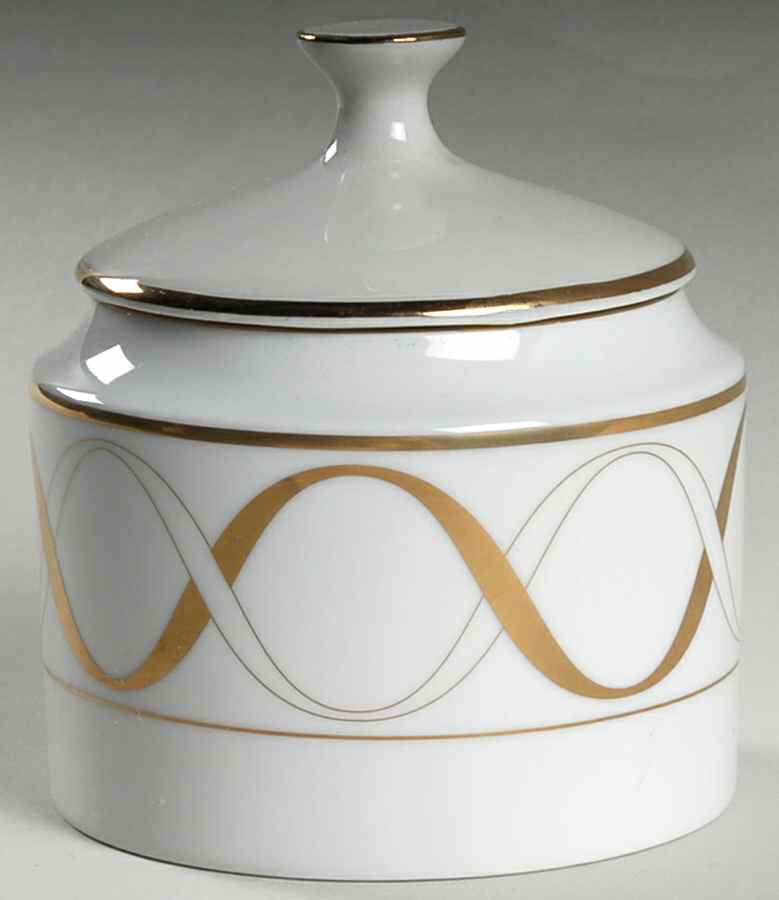 Golden Twist Sugar Bowl & Lid by Mikasa-1