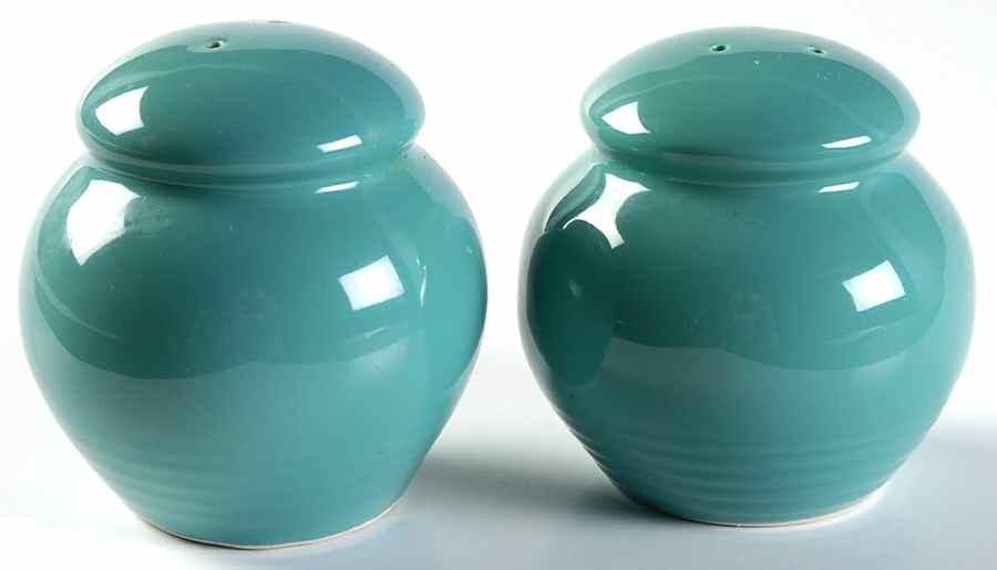 Color Connection Aqua Salt & Pepper Set by Montgomery Ward-1