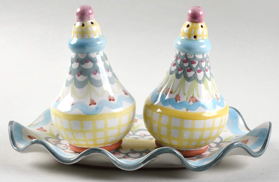 King Ferry (3 Pc) Salt & Pepper Tray Set by MacKenzie-Childs-1