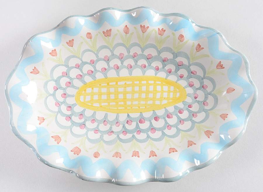 King Ferry 10" Oval Fluted Dish by MacKenzie-Childs-1