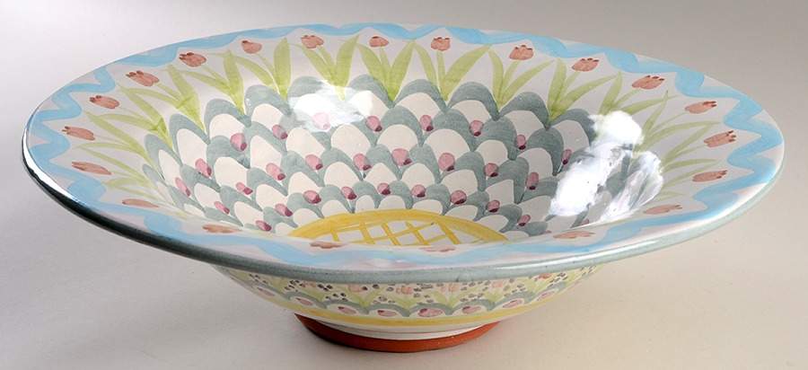 King Ferry 14" Large Salad Serving Bowl by MacKenzie-Childs-1