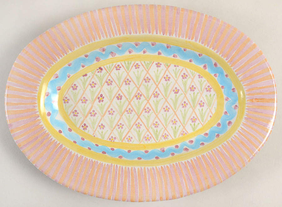 Summer Frock 12" Oval Serving Platter by MacKenzie-Childs-1
