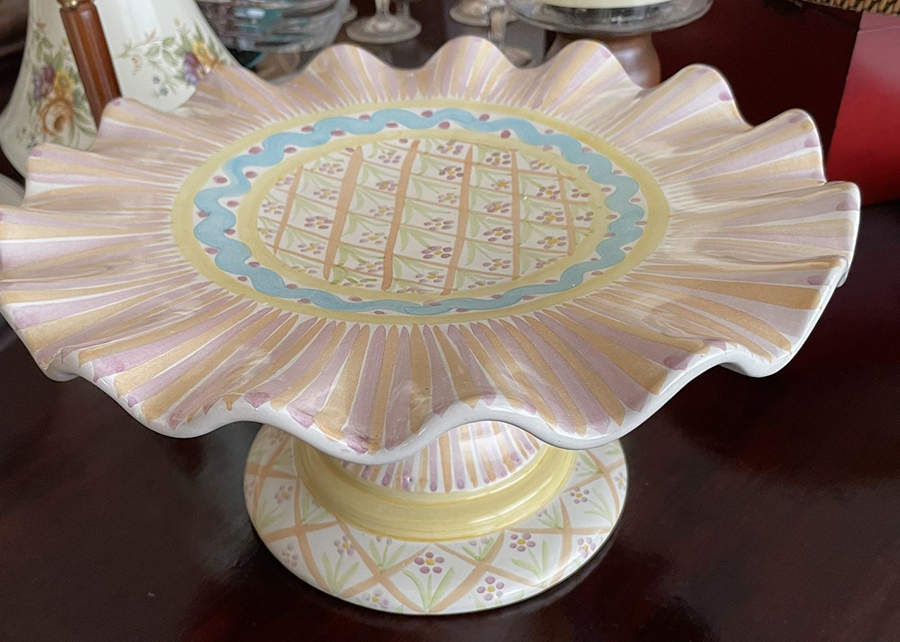 Summer Frock 12" Diameter Pedestal Cake Stand by MacKenzie-Childs-1