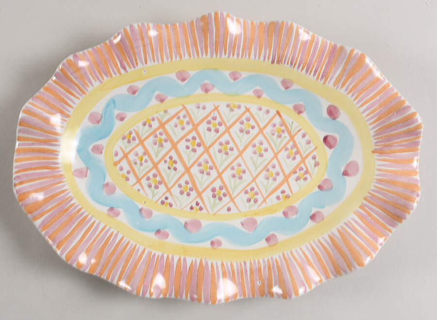 Summer Frock 12" Oval Serving Platter by MacKenzie-Childs-1