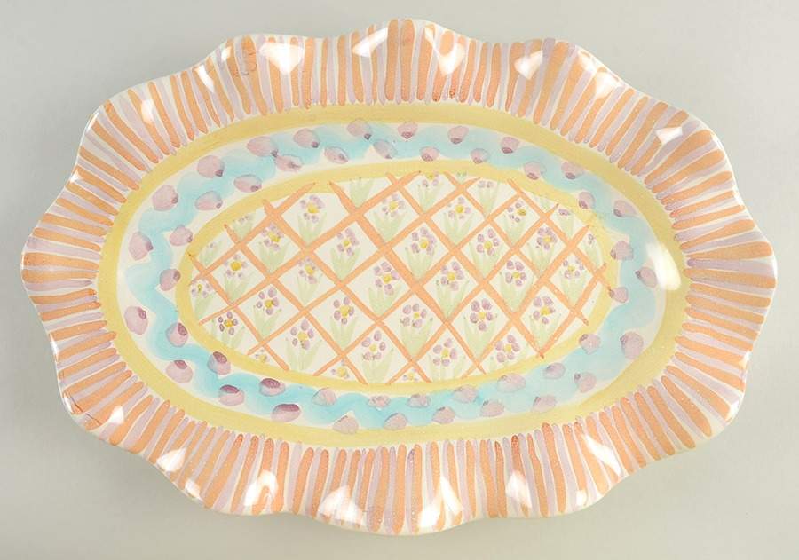 Summer Frock 16" Oval Serving Platter by MacKenzie-Childs-1