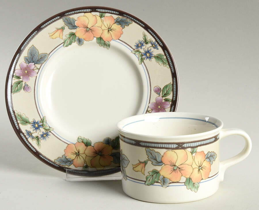 Summer Harvest Flat Cup & Saucer Set by Mikasa-1
