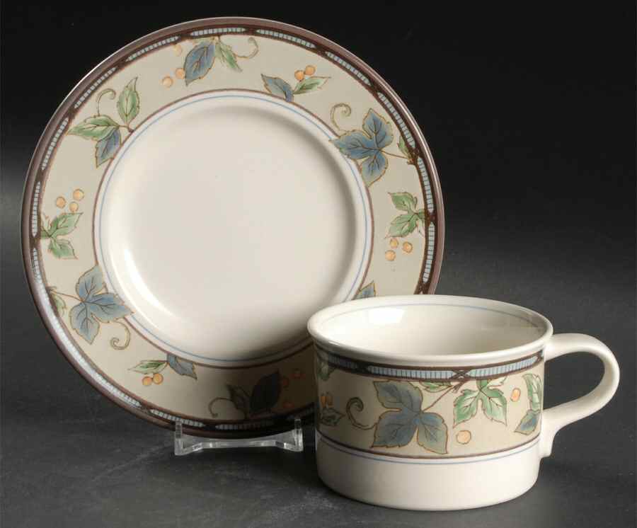 Garden Ivy Flat Cup & Saucer Set by Mikasa-1
