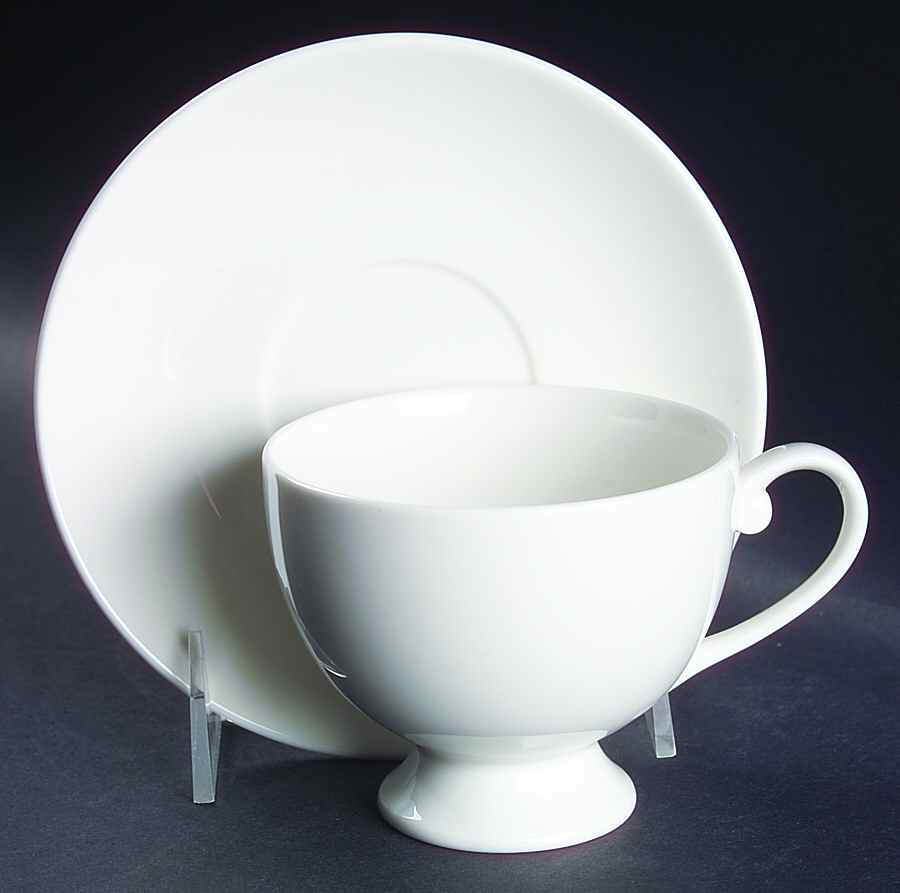Cameo White Footed Cup & Saucer Set by Mikasa-1