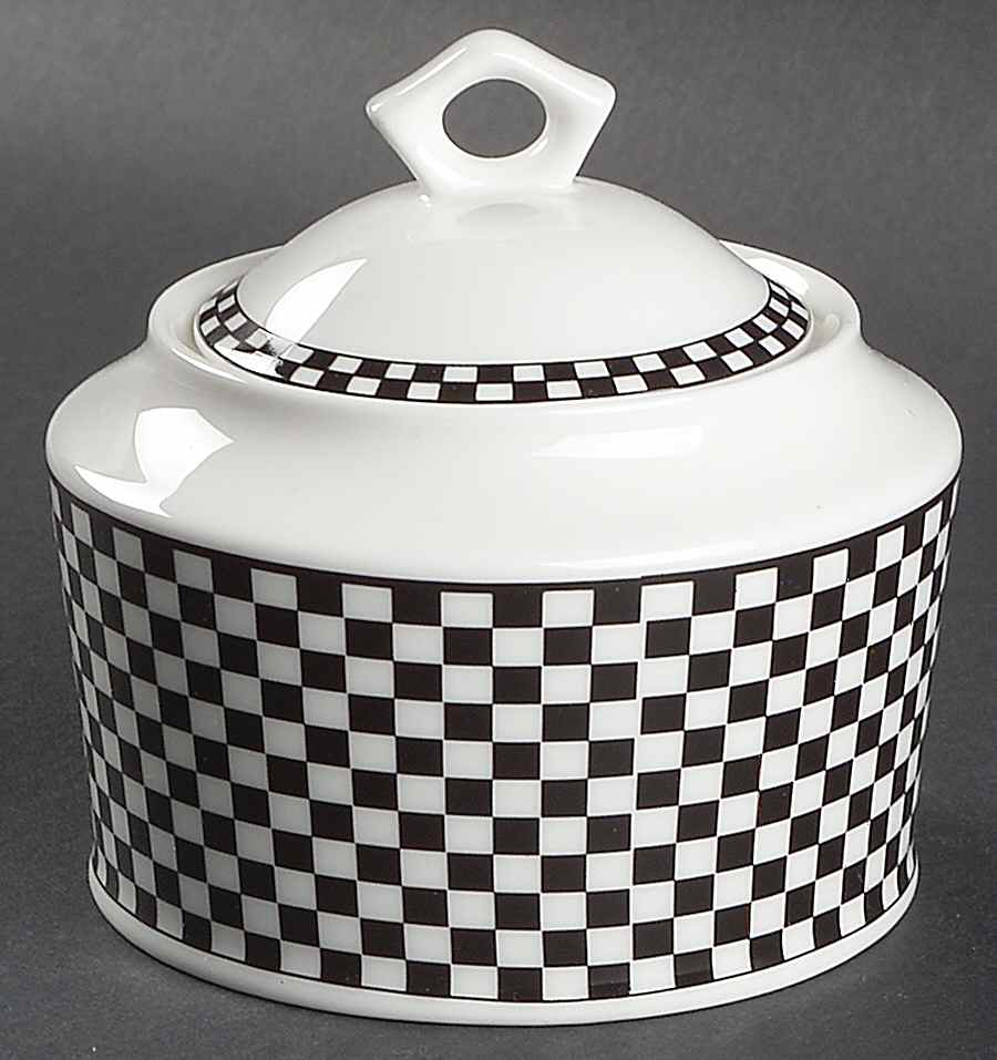 Vassar Black Sugar Bowl & Lid by Mikasa-1