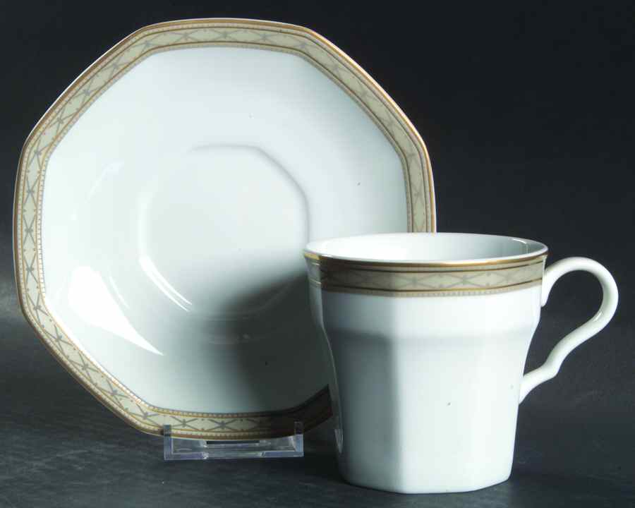 Tudor Row Flat Cup & Saucer Set by Mikasa-1