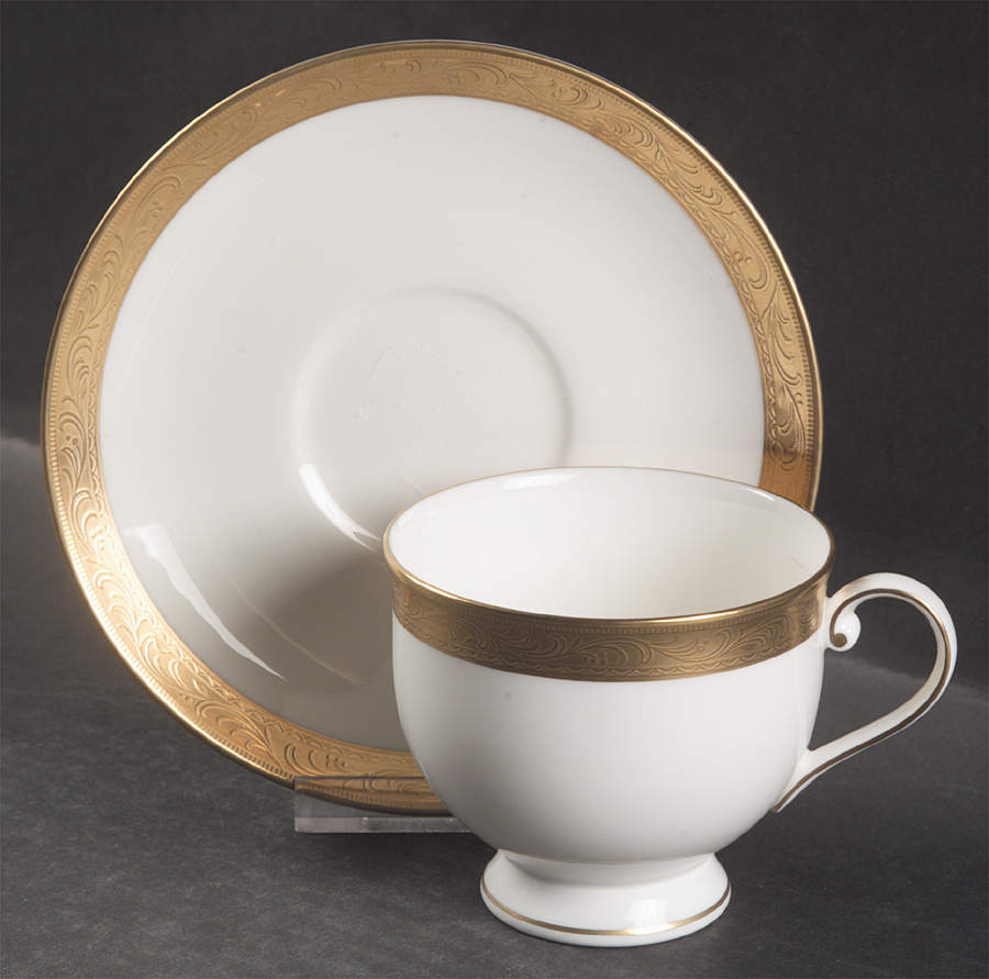 Crown Jewel Footed Cup & Saucer Set by Mikasa-1