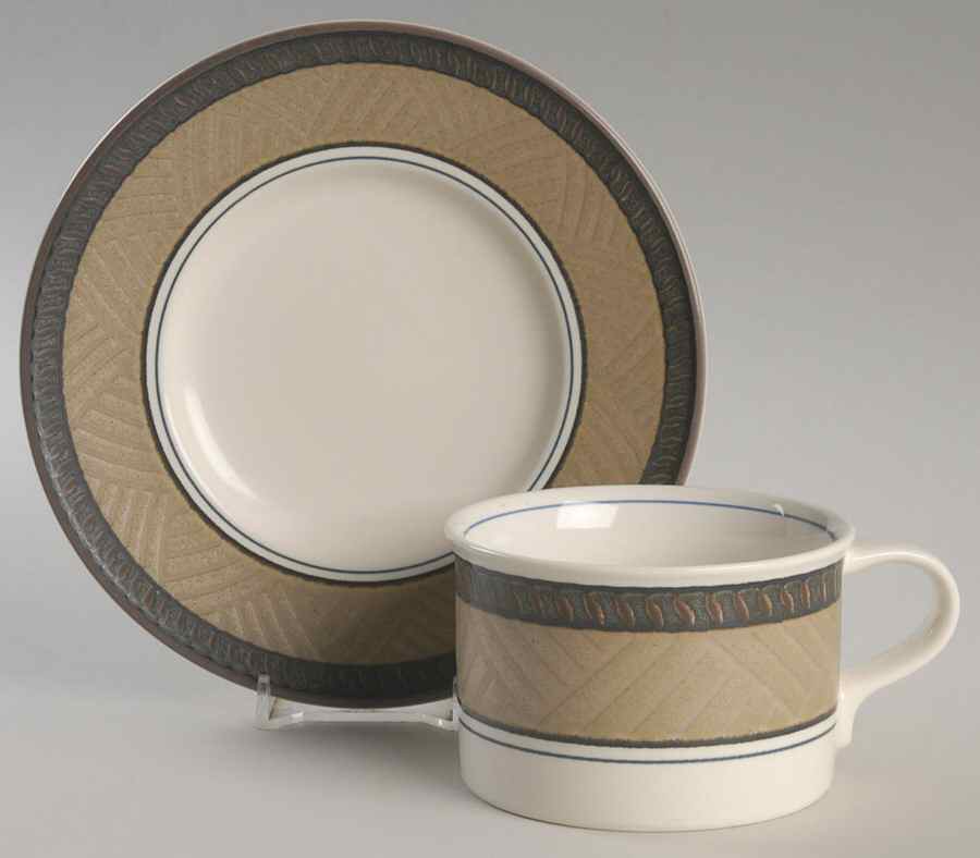 Center Court Flat Cup & Saucer Set by Mikasa-1