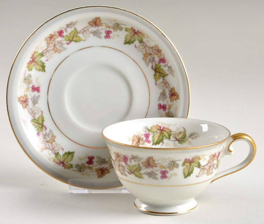 Cabernet Footed Cup & Saucer Set by Meito-1