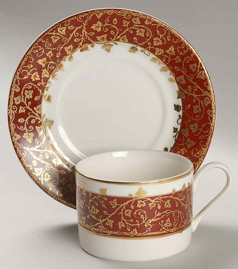 Victorian Vine Flat Cup & Saucer Set by MPD-1