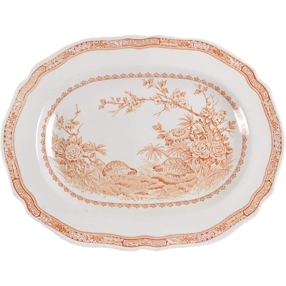 Quail Brown 13" Oval Serving Platter by Mason's-1