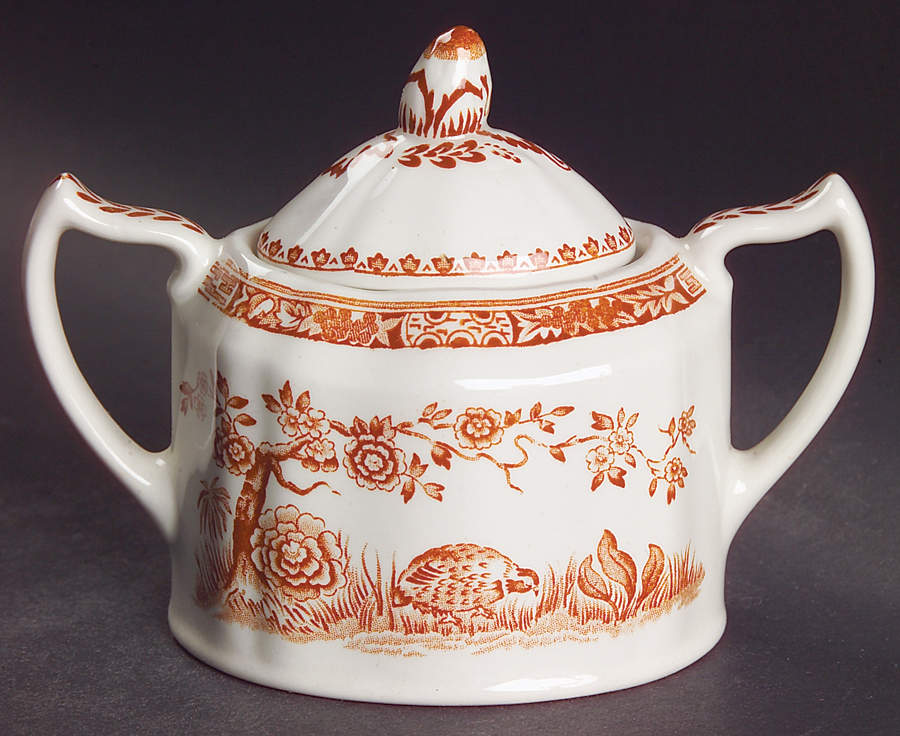 Quail Brown Sugar Bowl & Lid by Mason's-1