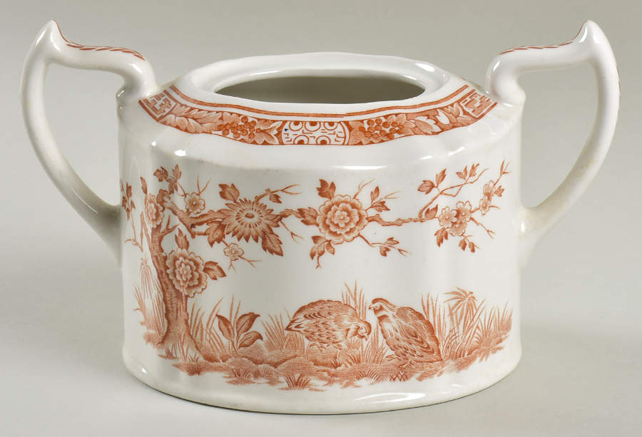 Quail Brown Oversize Sugar Bowl-No Lid by Mason's-1