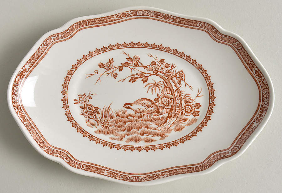Quail Brown Underplate for Gravy Boat by Mason's-1