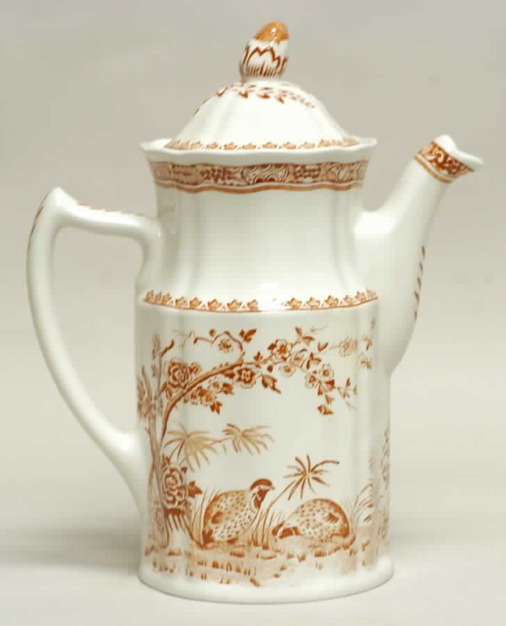 Quail Brown Coffee Pot & Lid by Mason's-1