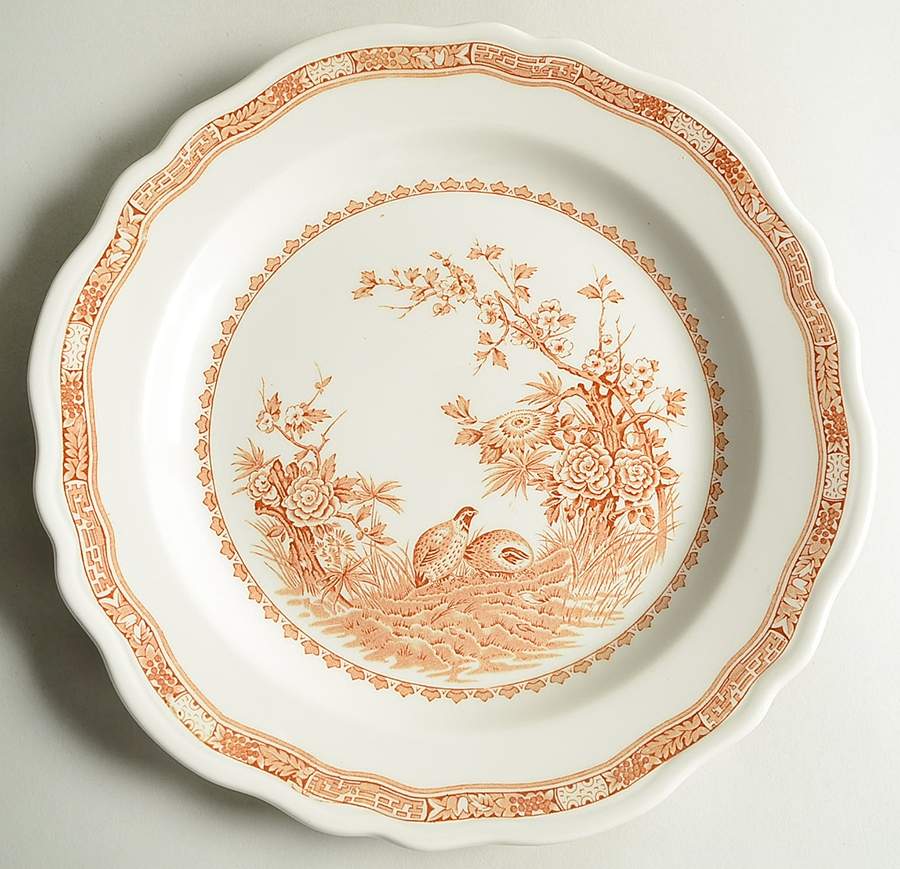 Quail Brown 12" Chop Plate (Round Platter) by Mason's-1
