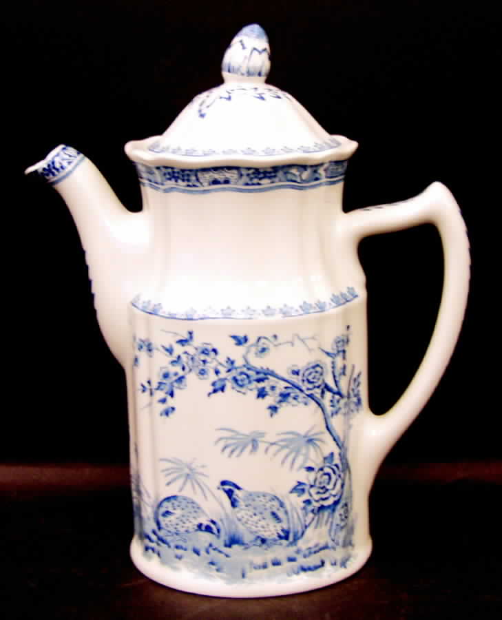 Quail Blue Coffee Pot & Lid by Mason's-1