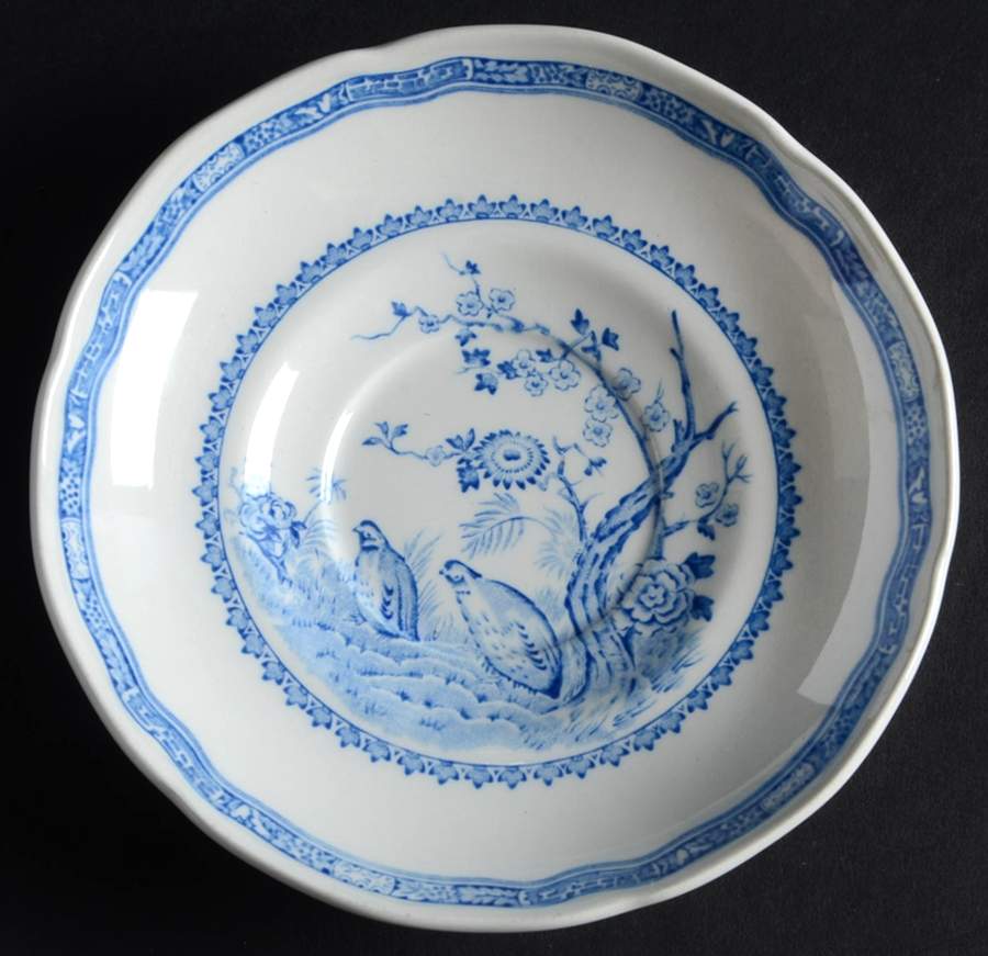 Quail Blue Saucer for Flat Cup by Mason's-1