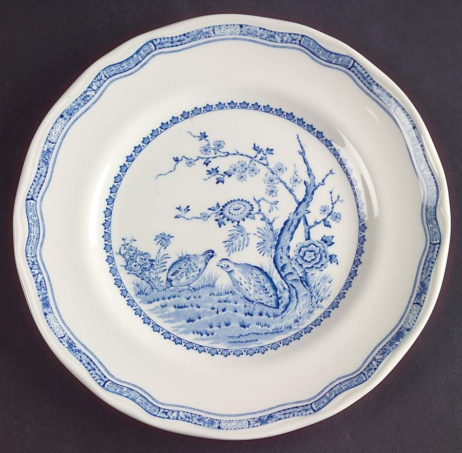 Quail Blue Salad Plate by Mason's-1
