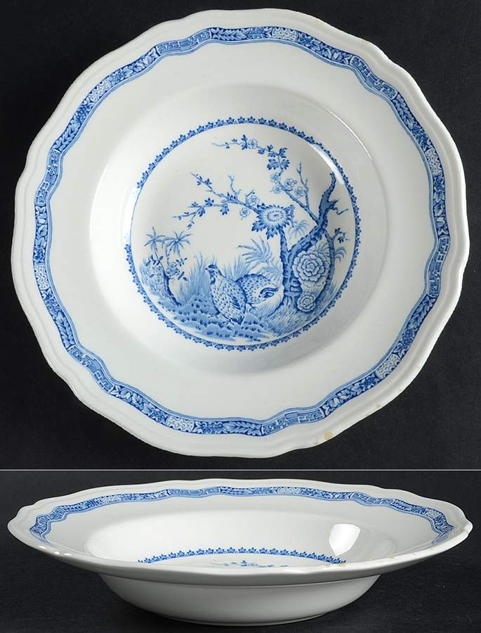 Quail Blue Rim Soup Bowl by Mason's-1