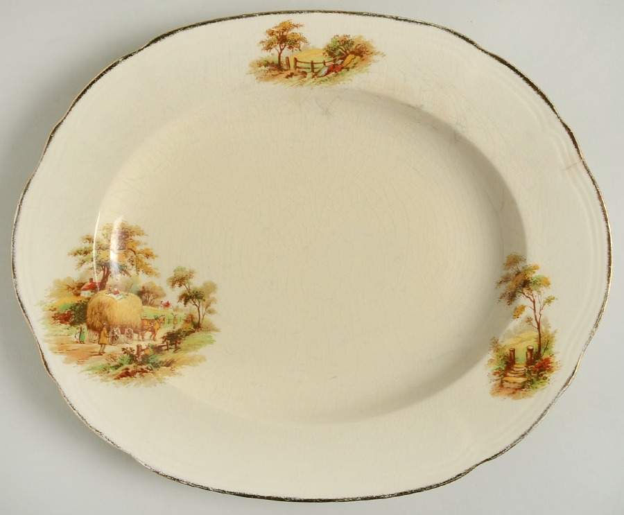 MEA64 12" Oval Serving Platter by Alfred Meakin-1