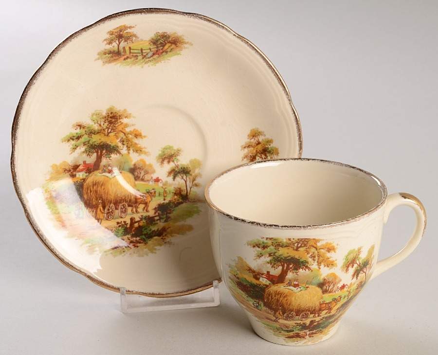 MEA64 Flat Cup & Saucer Set by Alfred Meakin-1