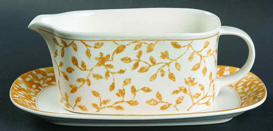 Ardsley Yellow Gravy Boat & Underplate (Relish/Butter) by Mikasa-1