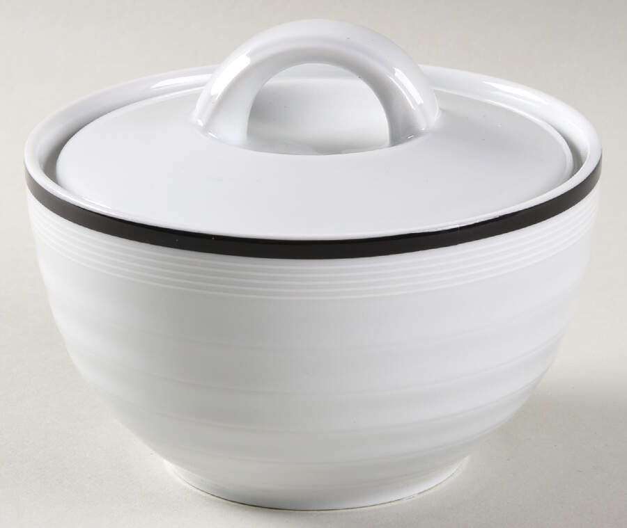 Ebony Circle Sugar Bowl & Lid by Mikasa-1