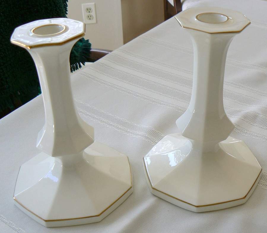 24 Karat (Bone) 6" Candlestick by Mikasa-1