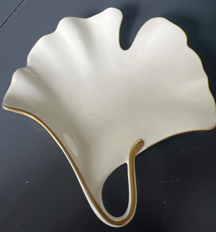 24 Karat (Bone) 6" Leaf Dish by Mikasa-1
