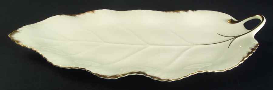 24 Karat (Bone) Large Leaf Dish by Mikasa-1