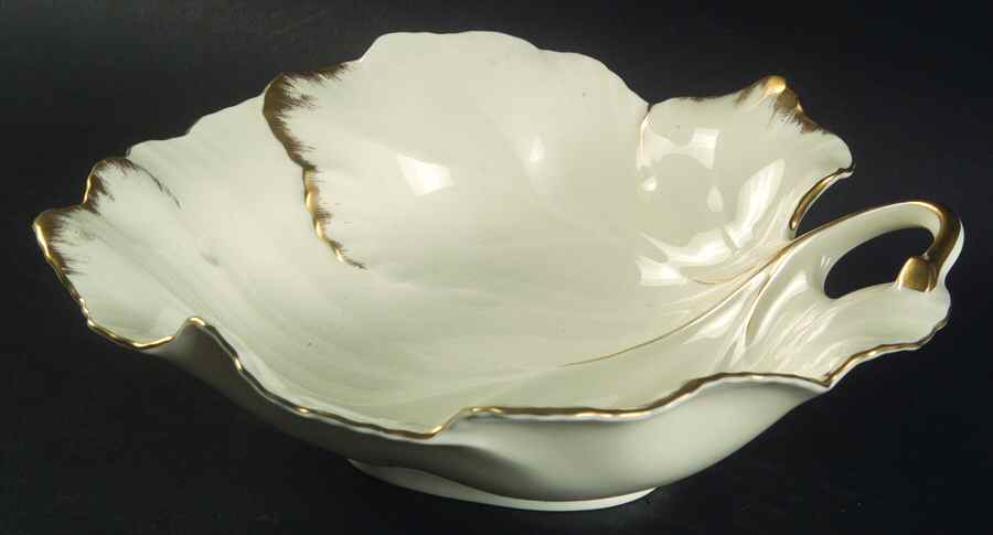 24 Karat (Bone) 7" Leaf Dish by Mikasa-1