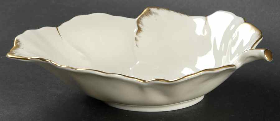 24 Karat (Bone) 7" Leaf Dish by Mikasa-1