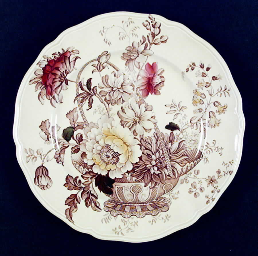 Charlotte Brown Multicolor Dinner Plate by Alfred Meakin-1