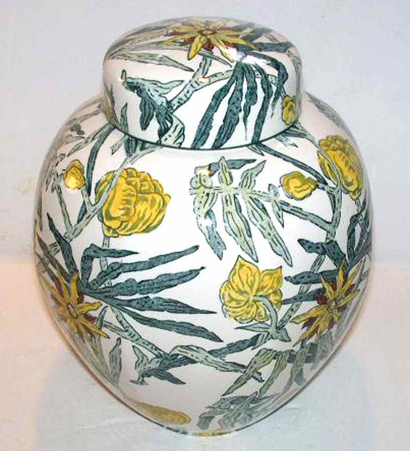 Yellow Flowers Large Ginger Jar & Lid by Tiffany-1