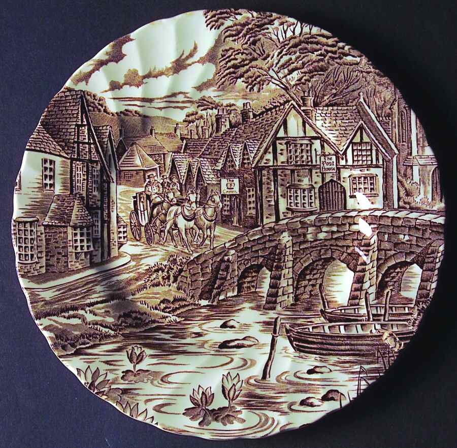 The Post House, Brown Salad Plate by Alfred Meakin-1