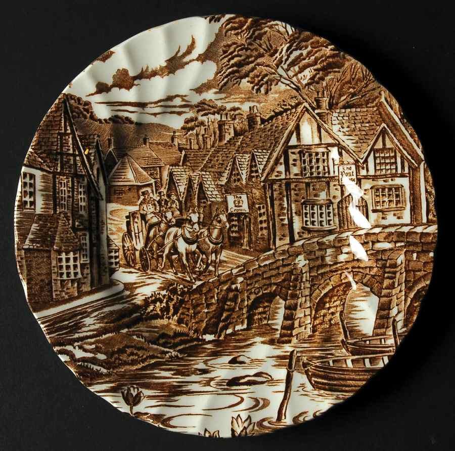 The Post House, Brown Bread & Butter Plate by Alfred Meakin-1