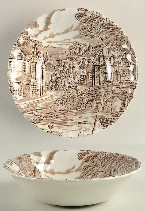 The Post House, Brown Coupe Cereal Bowl by Alfred Meakin-1